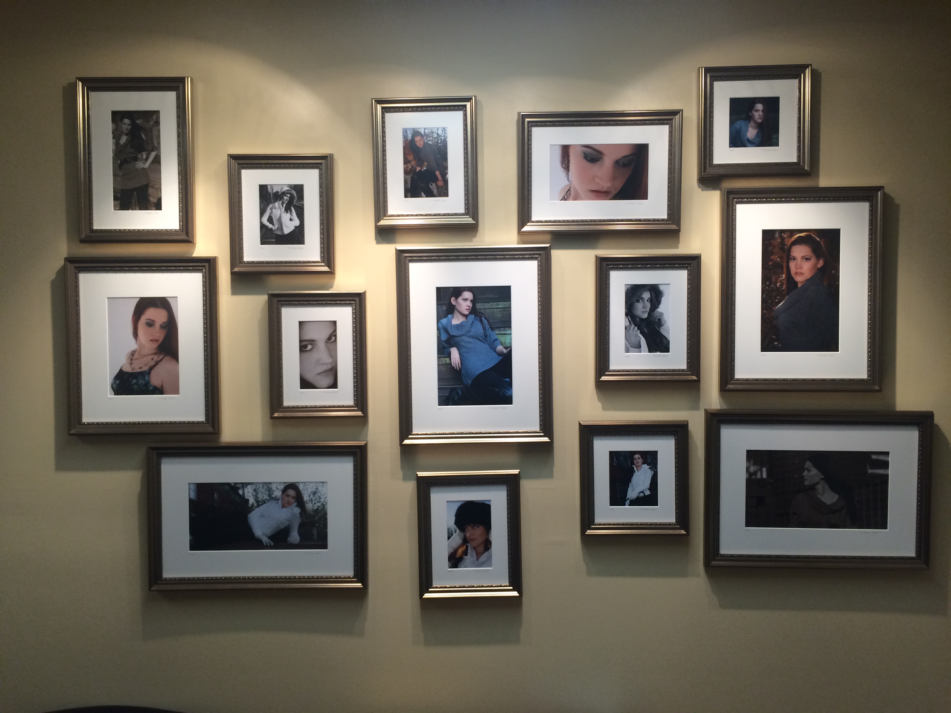 Photo frames on the wall
